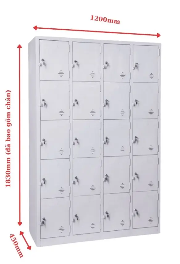 Mẫu tủ locker sắt màu sắc nổi bật tại văn phòng hiện đại
