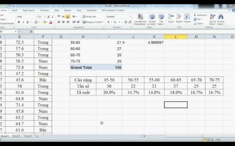 Hướng dẫn lập bảng thống kê tần suất con số bằng Excel