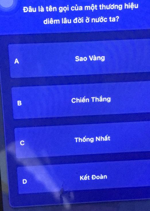 Câu hỏi trắc nghiệm về thương hiệu diêm lâu đời ở Việt Nam với đáp án Sao Vàng