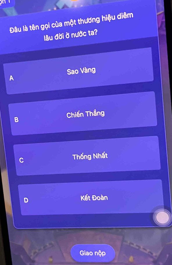 Câu hỏi trắc nghiệm về thương hiệu diêm lâu đời ở Việt Nam