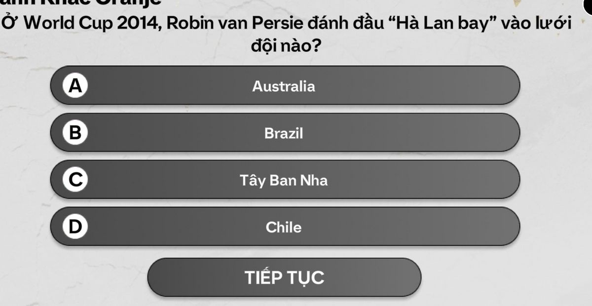 Robin van Persie thực hiện cú đánh đầu Hà Lan bay vào lưới Tây Ban Nha tại World Cup 2014