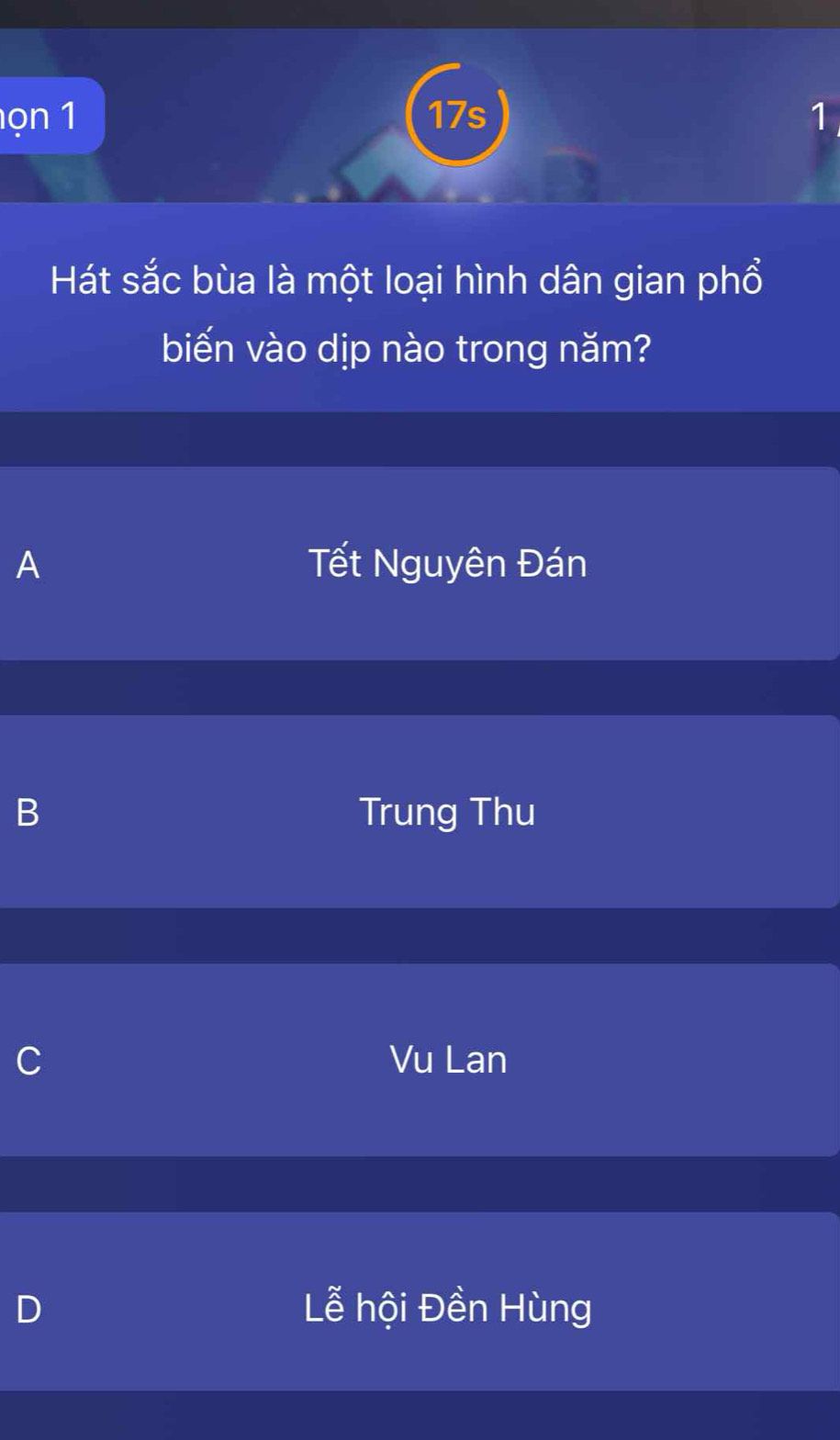 Câu hỏi trắc nghiệm về hát sắc bùa và dịp biểu diễn trong năm
